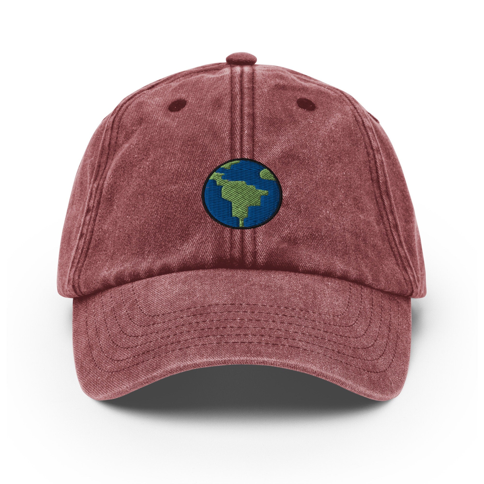 Earth Vintage Hat, Aged Dad Cap, Faded Baseball Cap Gift - Multiple Colors