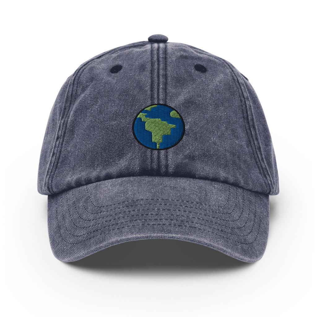 Earth Vintage Hat, Aged Dad Cap, Faded Baseball Cap Gift - Multiple Colors
