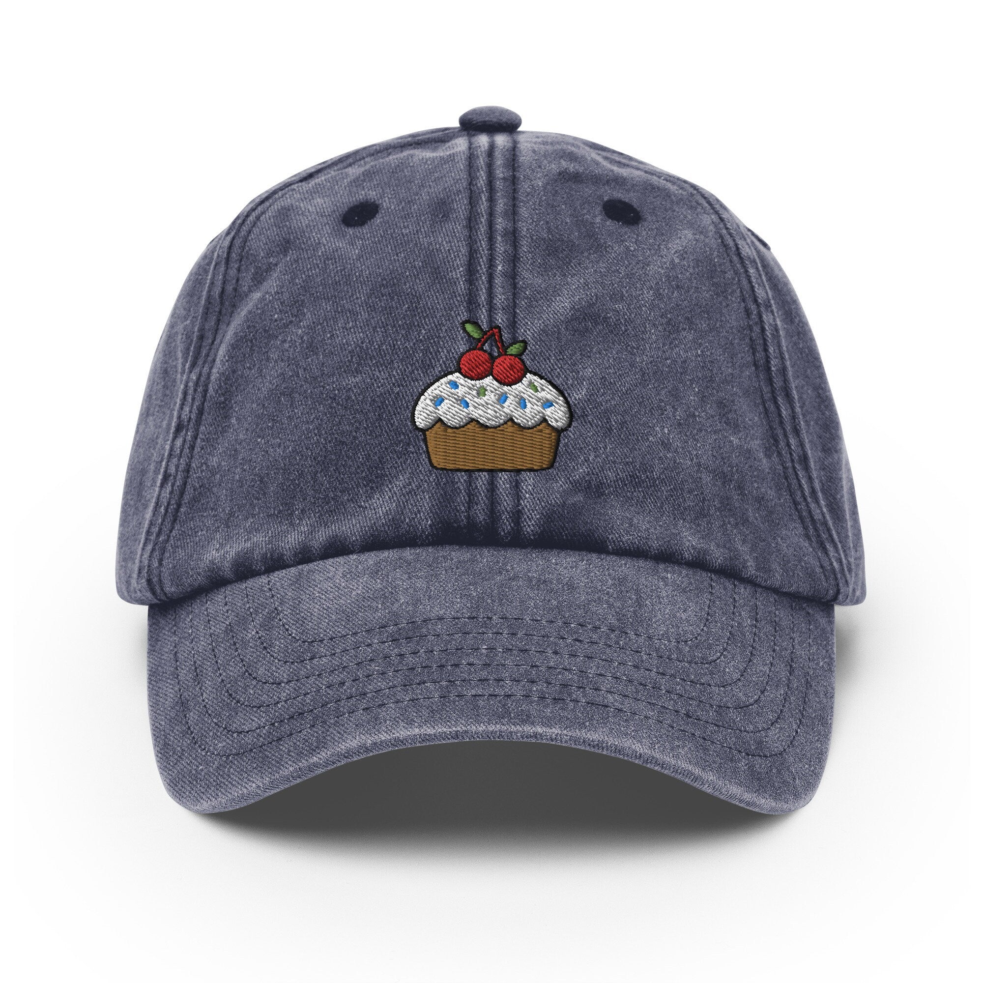 Cupcake Vintage Hat, Aged Dad Cap, Faded Baseball Cap Gift - Multiple Colors