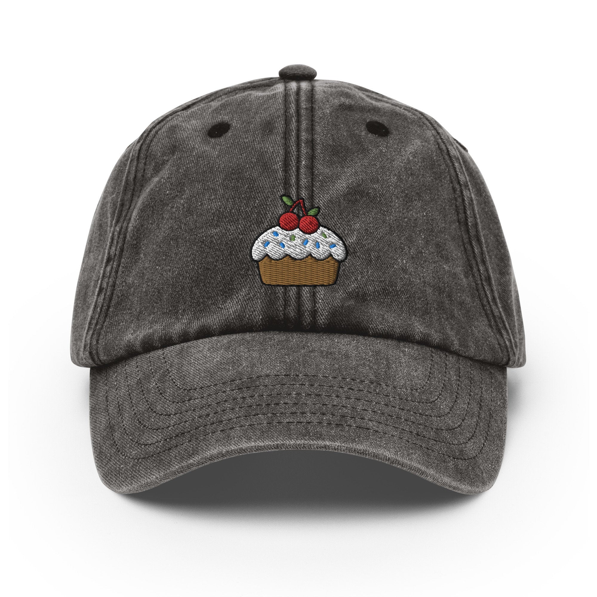 Cupcake Vintage Hat, Aged Dad Cap, Faded Baseball Cap Gift - Multiple Colors