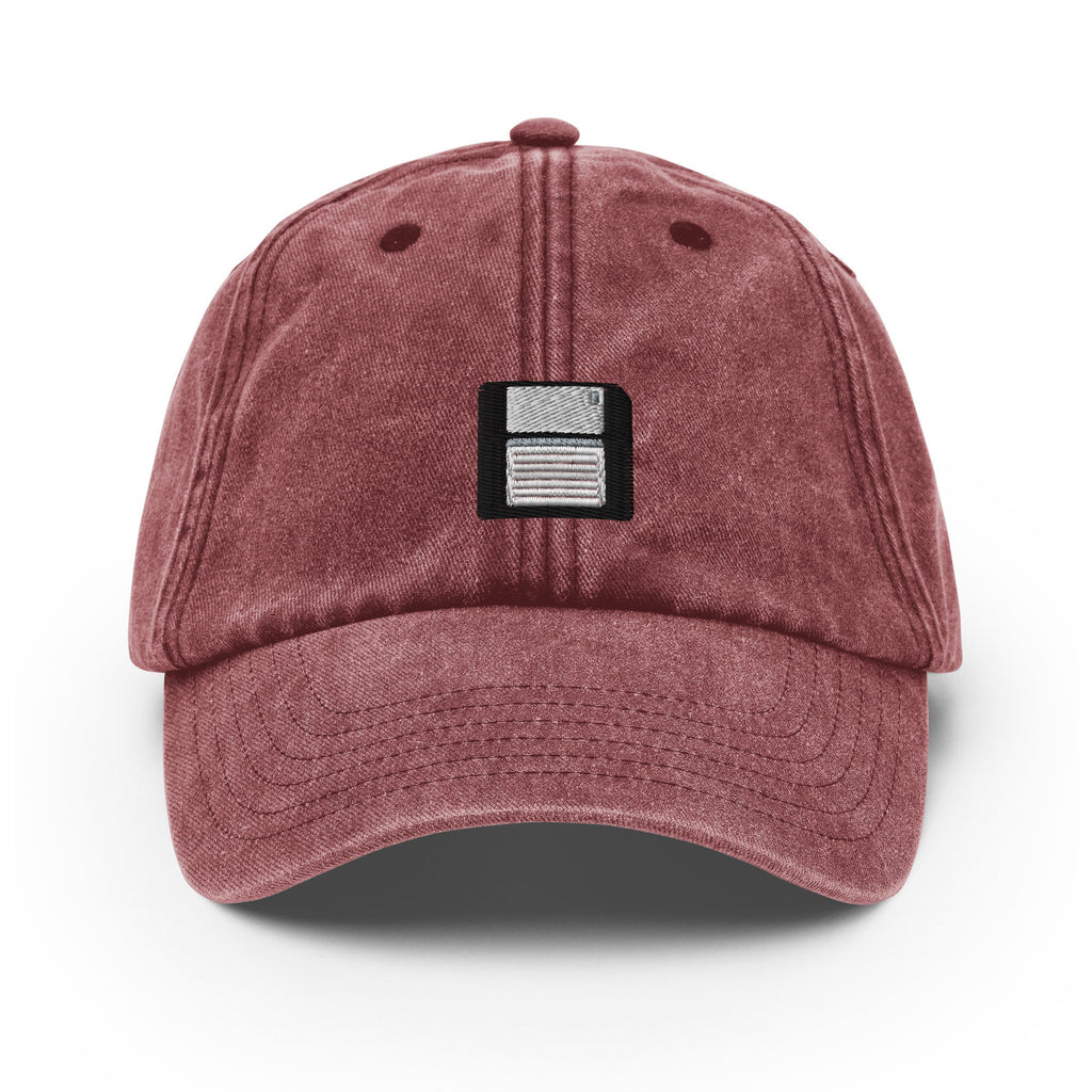 Floppy Disk Vintage Hat, Aged Dad Cap, Faded Baseball Cap Gift - Multiple Colors