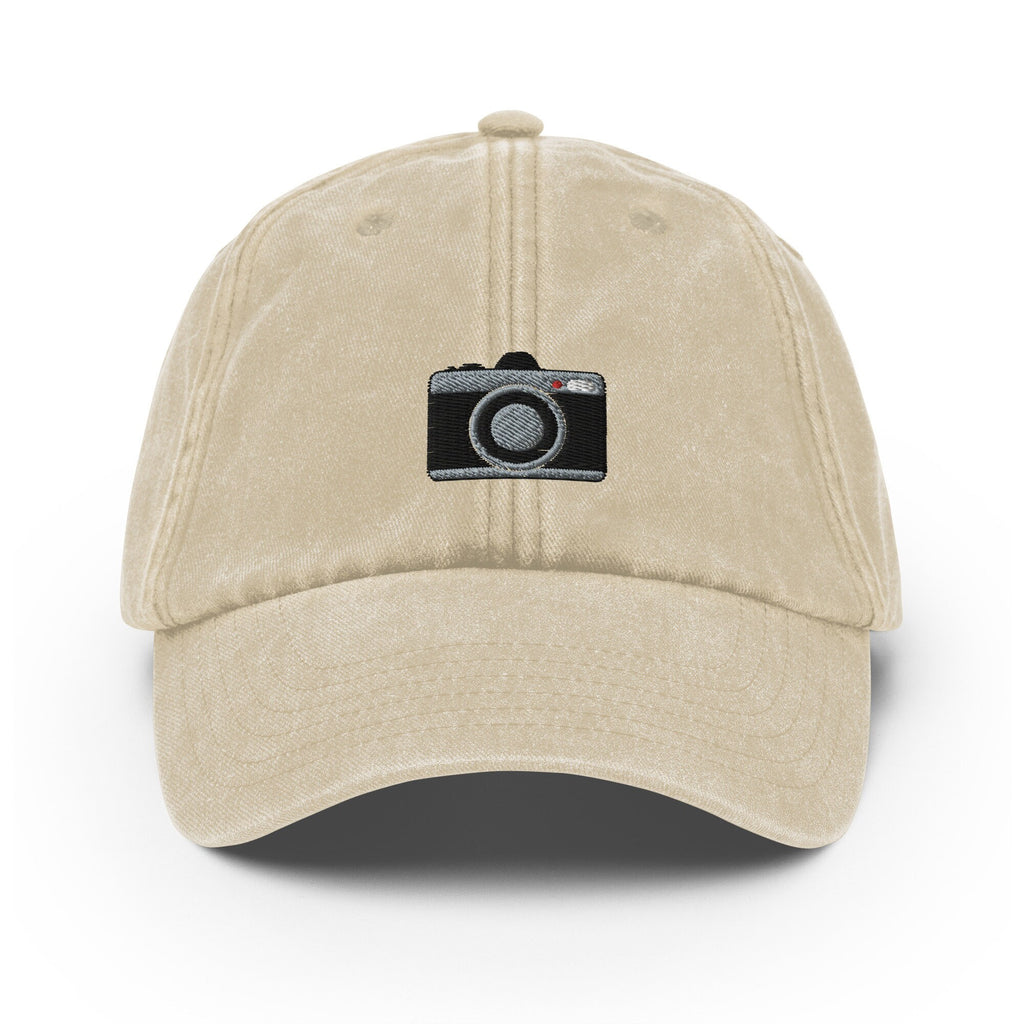 Camera Vintage Hat, Aged Dad Cap, Faded Baseball Cap Gift - Multiple Colors