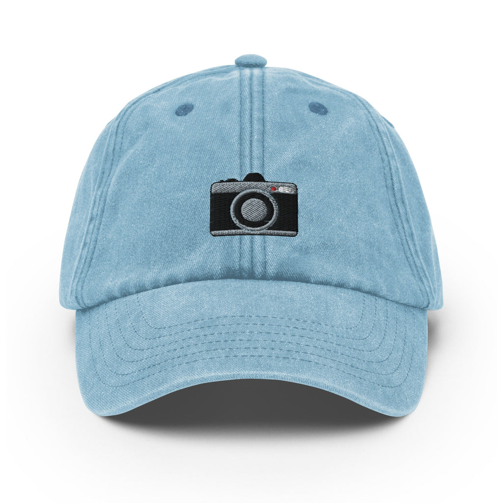Camera Vintage Hat, Aged Dad Cap, Faded Baseball Cap Gift - Multiple Colors