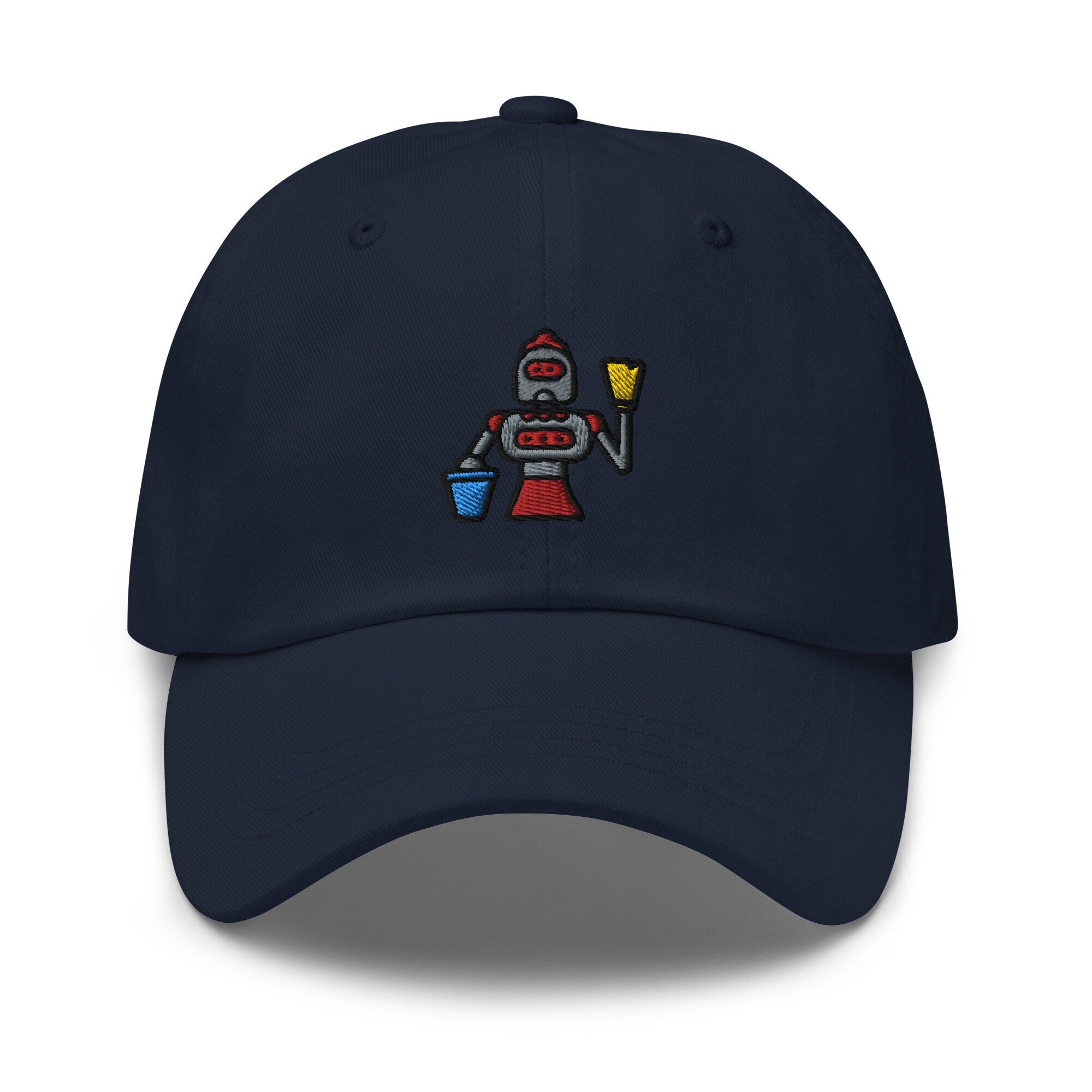 Embroidered Cleaning Robot Dad Hat: Unisex Cotton Twill Baseball Cap