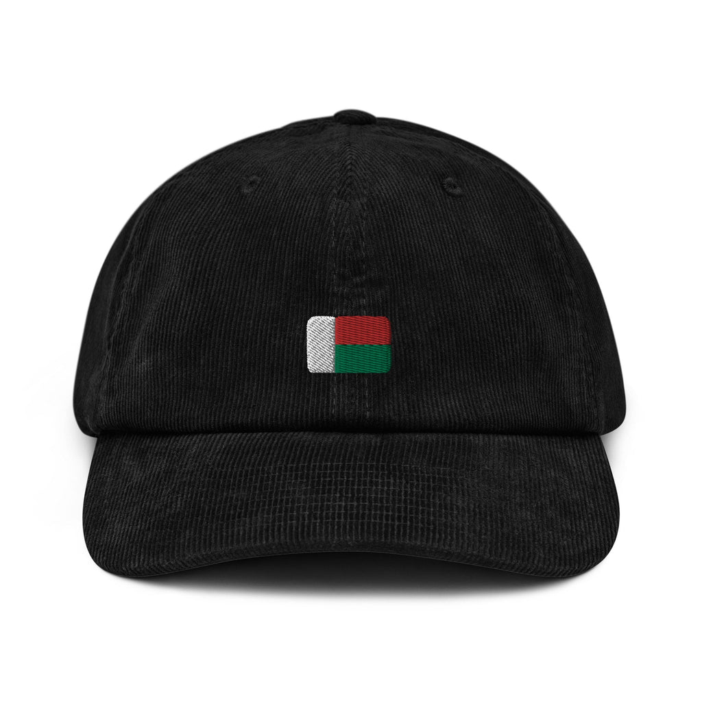 Madagascar Corduroy Hat, Madagascan Country Gift, Embroidered Madagascan Flag, Handmade Madagascan Flag Corduroy Hat, Madagascan Flag
