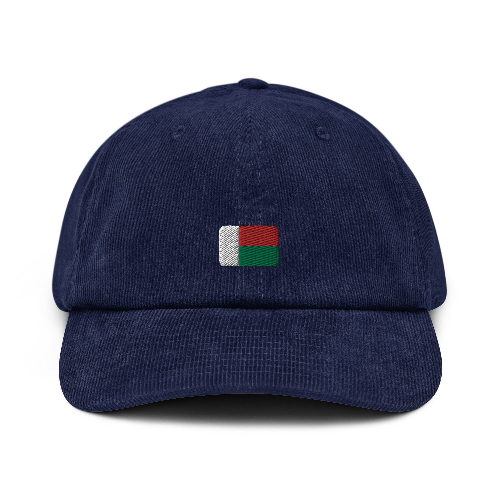 Madagascar Corduroy Hat, Madagascan Country Gift, Embroidered Madagascan Flag, Handmade Madagascan Flag Corduroy Hat, Madagascan Flag