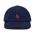 Kidney Corduroy Hat | Handmade Embroidered Kidney Organ | Unique Surgeon Gift | Medical Themed Accessories