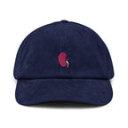Kidney Corduroy Hat | Handmade Embroidered Kidney Organ | Unique Surgeon Gift | Medical Themed Accessories