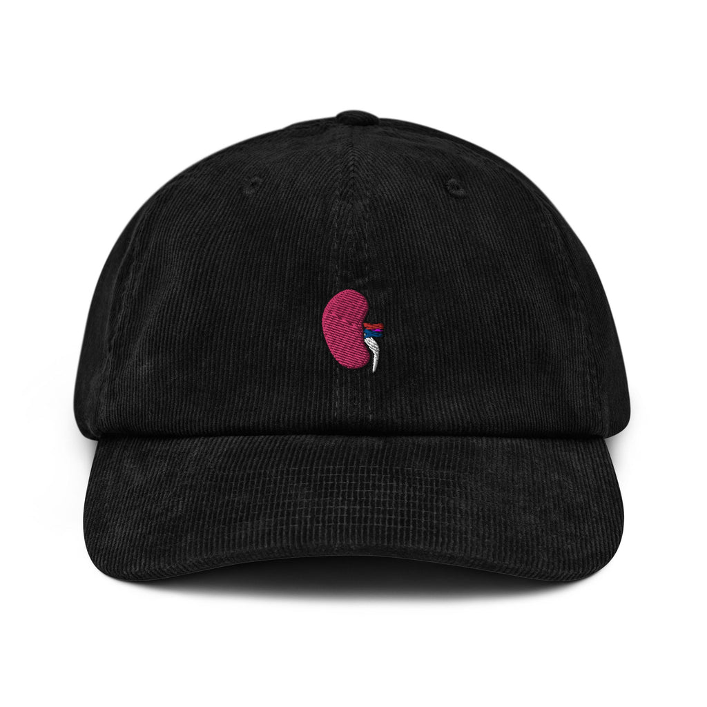 Kidney Corduroy Hat | Handmade Embroidered Kidney Organ | Unique Surgeon Gift | Medical Themed Accessories