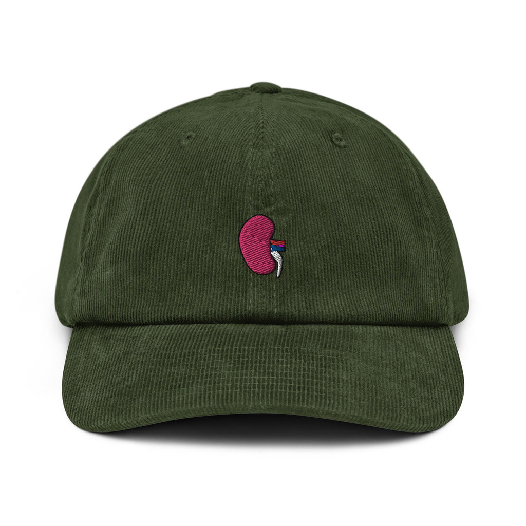 Kidney Corduroy Hat | Handmade Embroidered Kidney Organ | Unique Surgeon Gift | Medical Themed Accessories