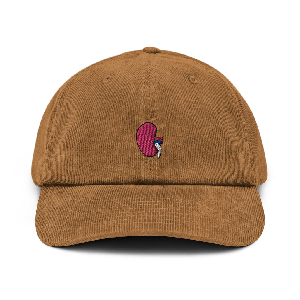 Kidney Corduroy Hat | Handmade Embroidered Kidney Organ | Unique Surgeon Gift | Medical Themed Accessories