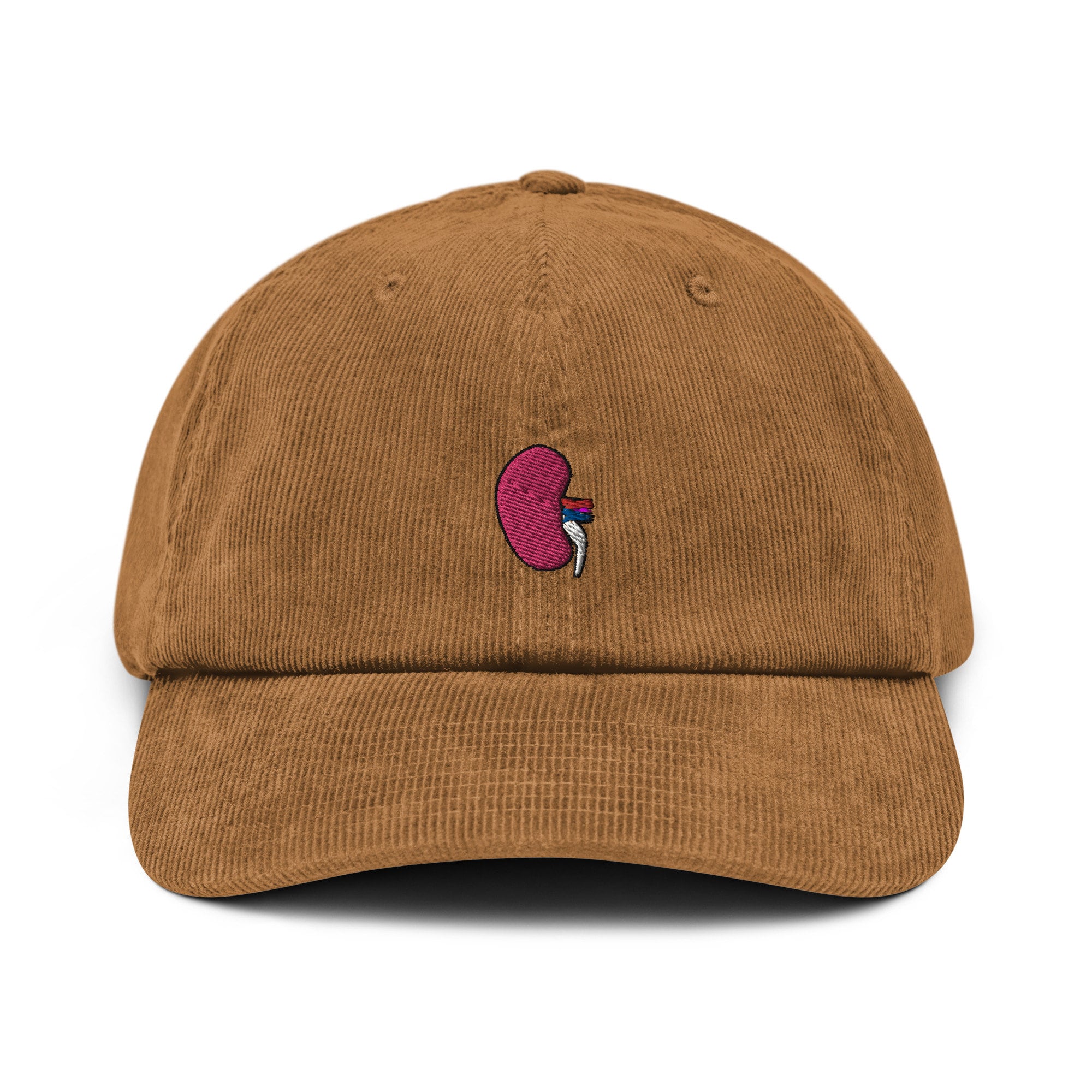 Kidney Corduroy Hat | Handmade Embroidered Kidney Organ | Unique Surgeon Gift | Medical Themed Accessories
